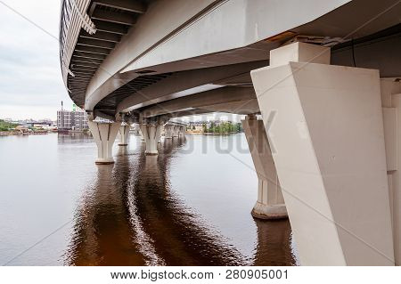 Overpass Of The Western High-speed Diameter In St. Petersburg