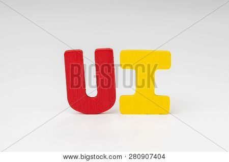 Ui User Interface Development And Design Concept, Colorful Word Ui With White Background, User Centr