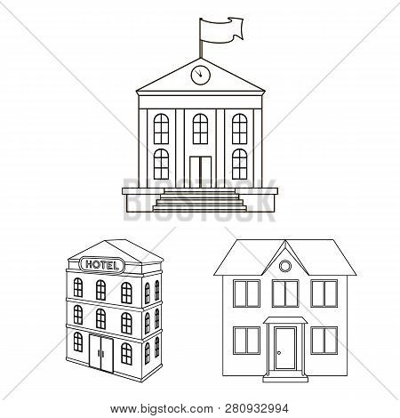 Vector Design Of Building And City Logo. Set Of Building And Business Stock Vector Illustration.