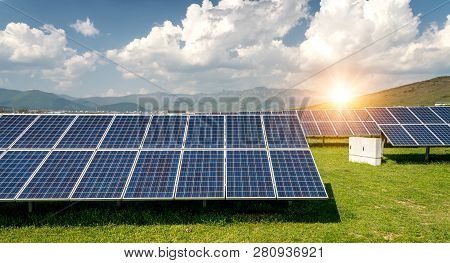 Solar Panels, Photovoltaics, Alternative Electricity Source - Concept Of Sustainable Resources