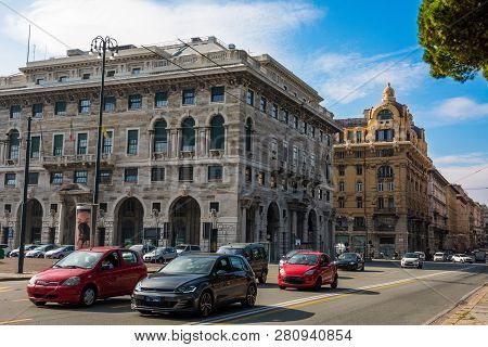Views Of Genoa City, Italy, Trabel Europe, - October, 18, 2018