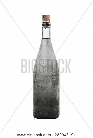 Old Bottle Of Wine, Covered In Dust
