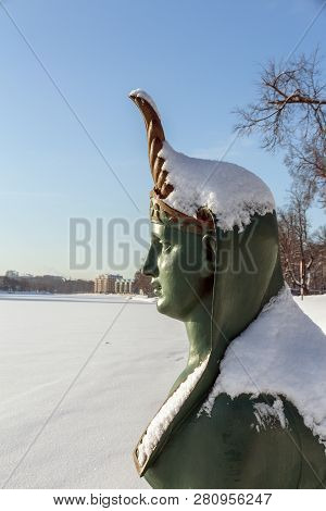 Saint-petersburg, Russia -  January 24, 2019: Sphinx On The Malaya Nevka