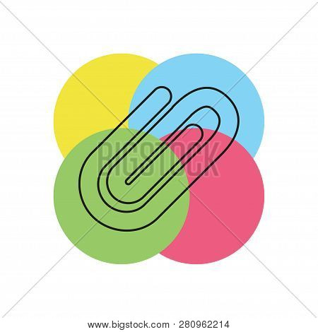 Paper Clip Sign, Attachment Icon - Paper Clip, Email Attachment, Attached File. Thin Line Pictogram 