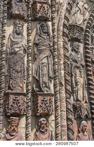 Chivasso, Turin, Piedmont, Italy: Facade Of The Medieval Cathedral