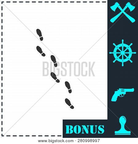 Bootprints Icon Flat. Simple Vector Symbol And Bonus Icon