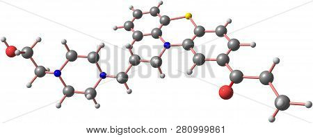 Carfenazine Molecular Structure Isolated On White