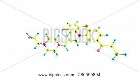 Carfenazine Molecular Structure Isolated On White
