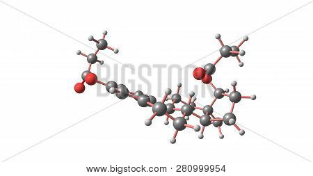 Estradiol Dipropionate Molecular Structure Isolated On White