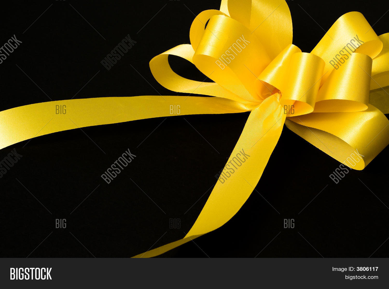 Yellow Ribbon On Black Image & Photo (Free Trial) | Bigstock