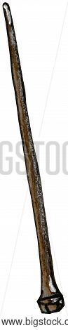 Hand Drawn Watercolor Wooden Magic Wand. With Clipping Path