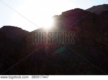 Hiking In Shehoret Mountains, South Israel, Purposely Shooted Against The Sun