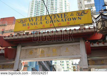 Manila, Ph - Feb 5 - Ongpin South Bridge Arch Signage On February 5, 2019 In Manila, Philippines.