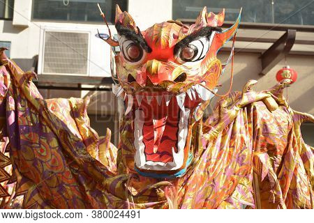 Manila, Ph - Feb 5 - Dragon Costume During Chinese New Year On February 5, 2019 In Manila, Philippin