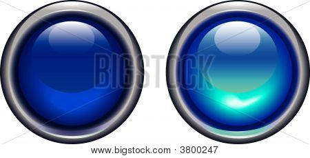 파란색에 금속 테두리에 버튼에서