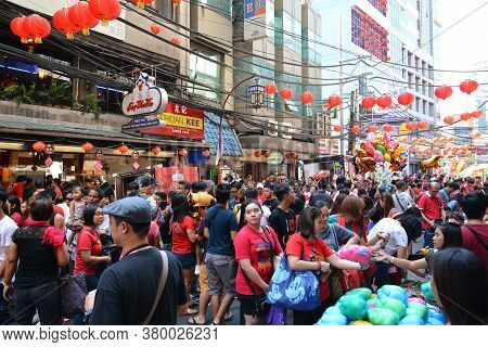 Manila, Ph - Feb 5 - People Gather During Chinese New Year On February 5, 2019 In Manila, Philippine