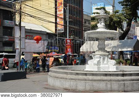 Manila, Ph - Feb 5 - Plaza San Lorenzo Ruiz Water Fountain On February 5, 2019 In Manila, Philippine