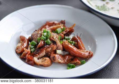 Grilled Chitterlings Or Roast Chitterlings ,thai Food