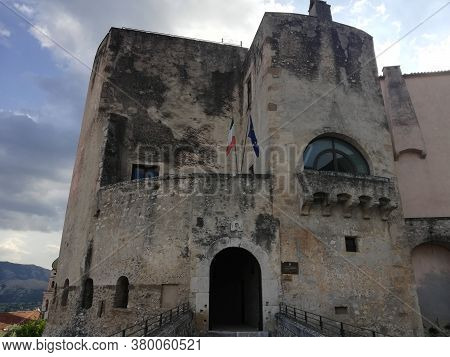Venafro, Italy - August 7, 2020: The Pandone Castle Of Venafro