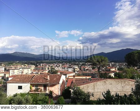 Venafro, Italy - August 7, 2020: Panorama Of The City Of Venafro In The Province Of Isernia From The