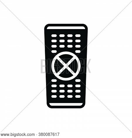 Black Solid Icon For Control Command Mointoring Curb Rein Equipment Power Play Remote