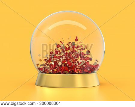 Large Glass Ball For Predictions On Background. 3d