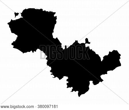 The Terni Province Dark Silhouette Map Isolated On White Background, Italy