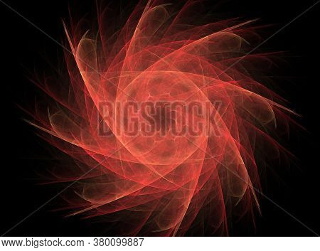 An Abstract Computer Generated Modern Fractal Design On Dark Background. Abstract Fractal Color Text