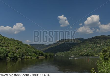 Sunny Blue Sky Day In Valley Of River Labe In Sebuzin Village