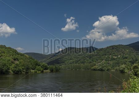 Sunny Blue Sky Day In Valley Of River Labe In Sebuzin Village