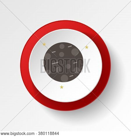 Mercury Colored Button Icon. Element Of Space Illustration. Signs And Symbols Icon Can Be Used For W