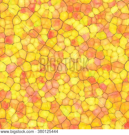 Abstract Seamless Background Of Colorful Spots Like Paving Stones Or Mosaic Glass. Imitation Of Arti