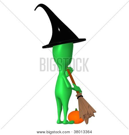 View Puppy With Broom Swept Pupkin Away