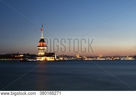 Maidens Tower In Bosphorus Strait, Istanbul City, Turkey