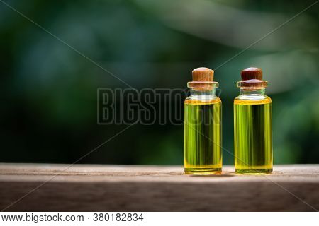 Glass Bottles Containing  Hemp Oil. A  Drugs Extracted Cbd Cannabis Oil  Of Researchers. Alternative