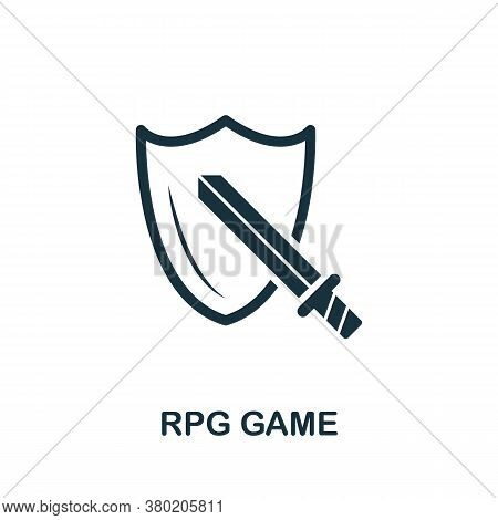 Rpg Game Icon. Simple Element From Game Development Collection. Filled Rpg Game Icon For Templates, 