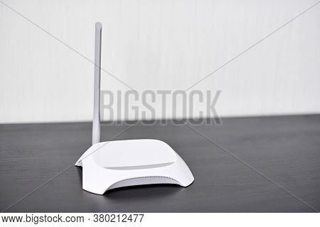 Wifi Wireless Router, Copy Space. Wireless Device For Broadband Wi-fi 6 Network In Office Or Home. S