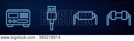 Set Line Resistor Electricity, Electrical Measuring Instruments, Usb Cable Cord And Resistor Electri