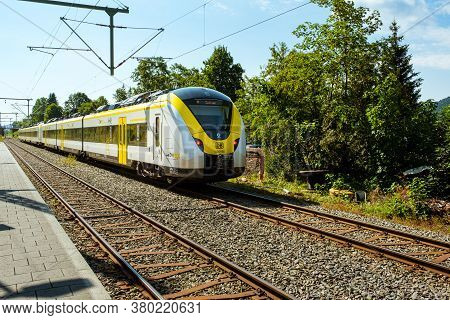 Aha, Baden-württemberg, Germany - July 28 2020 : Modern Passenger Train From Bwegt (db Regio) Leavin