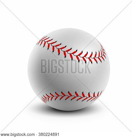 Baseball Ball On White Background. Vector Illustration