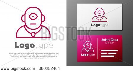 Logotype Line Cyclops Icon Isolated On White Background. Logo Design Template Element. Vector