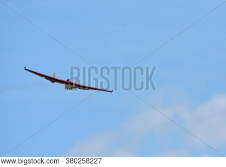 Ickwell, Bedfordshire, England - August 02, 2020: Fauvel Av-36  One Piece Wing Glider Made By Wassme