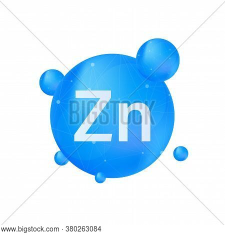 Zn, Zinc For Healthcare Design. Vitamin Complex. Healthcare Concept. Food Concept. Organic Food Icon