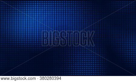 Dot Blue Pattern Screen Led Light Gradient Texture Background. Abstract  Technology Big Data Digital