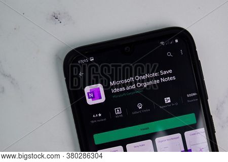 Microsoft Onenote Dev App On Smartphone Screen. Onenote Is A Freeware Web Browser Developed By Micro
