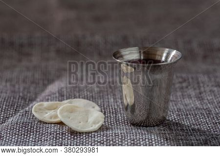 Cup With Red Wine, Bread.