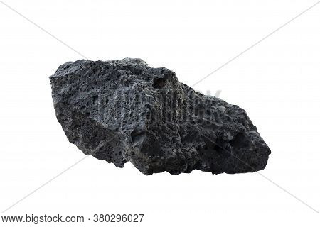 Basalt Rock Isolated On White Background With Clipping Path.