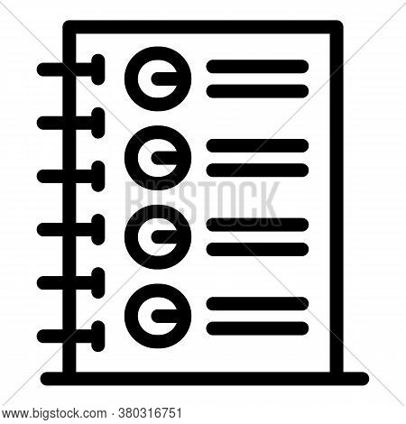 Daybook Icon. Outline Daybook Vector Icon For Web Design Isolated On White Background
