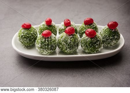 Paan Coconut Laddu Is Indian Sweet Made Using Betel Leaves And Nariyal