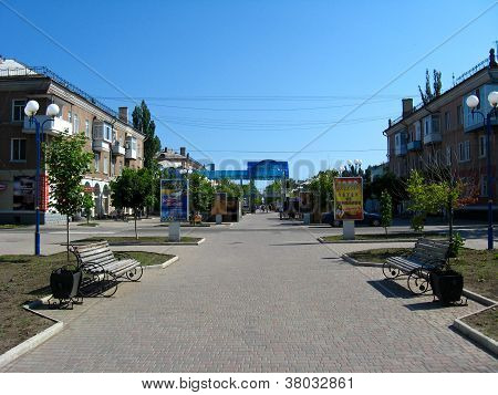 View of central part of Berdyansk town